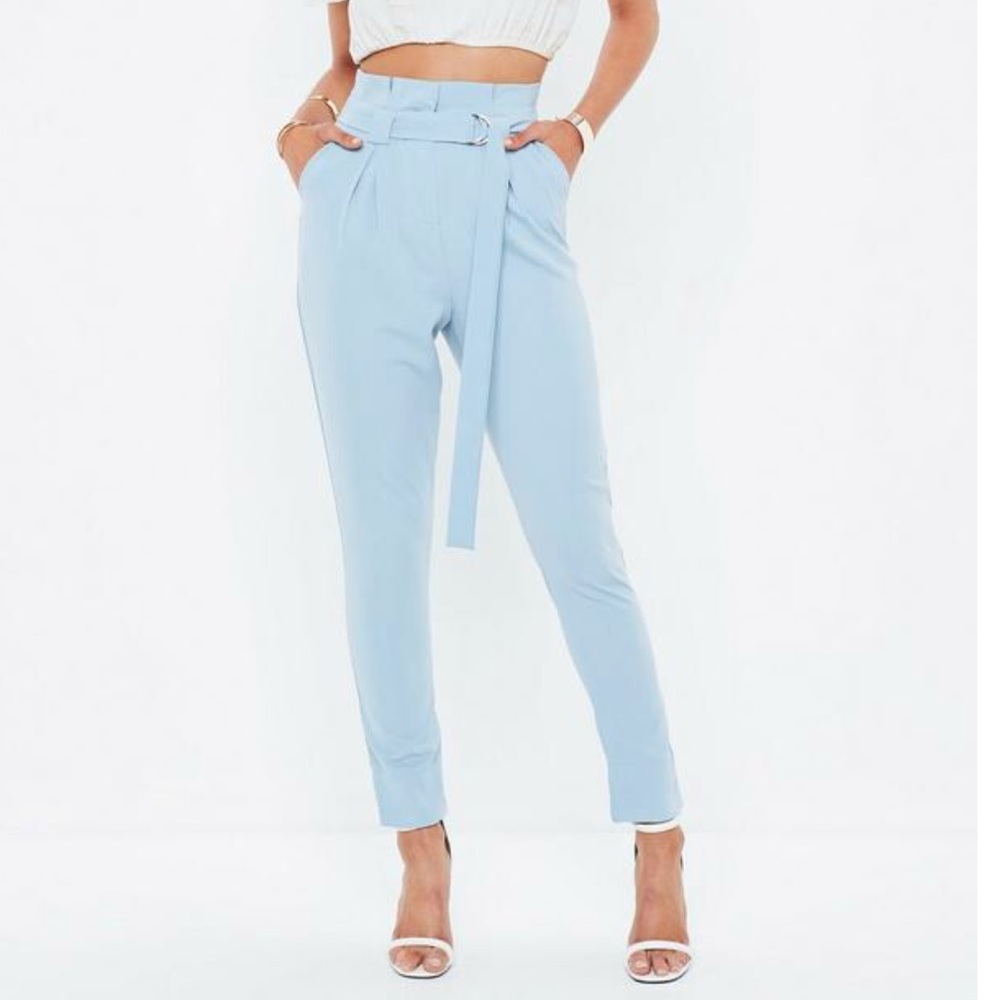 Powder blue high waisted trouser